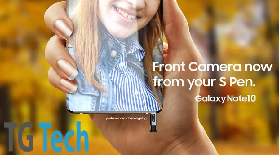 Concept di Galaxy Note 10 nasconde la camera frontale nel posto più improbabile