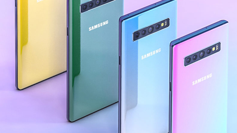 Un Samsung Galaxy Note 10 pieno di colori immaginato in un nuovo render