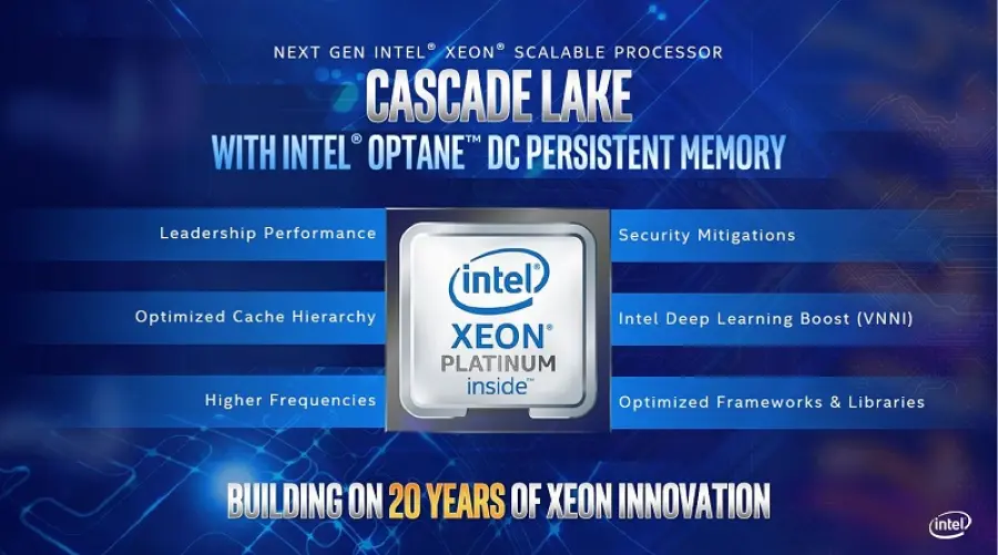 Intel annuncia nuovi chip Cascade Lake e Xeon E-2100