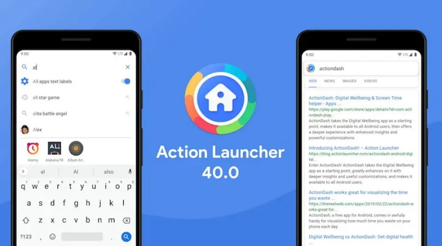 Action Launcher 40: icona tutta nuova e ricerca sul web integrata
